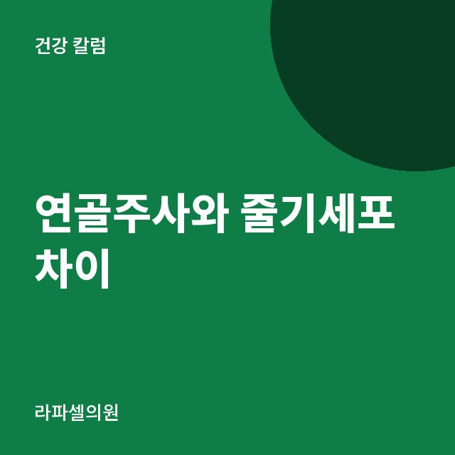 연골주사와 줄기세포 차이